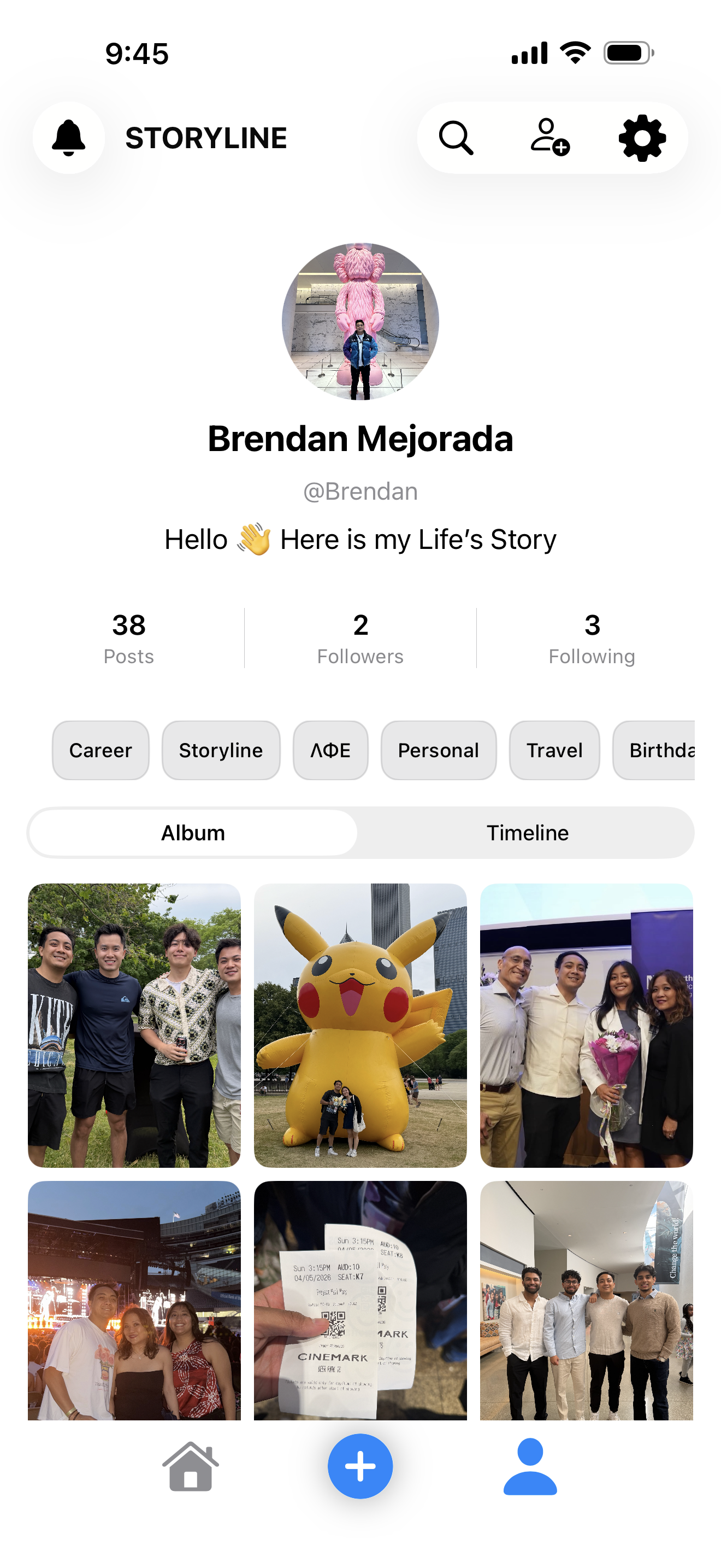 Storyline profile view